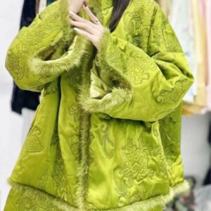 Chinese style embroidered cotton new loose thin and thick blouse