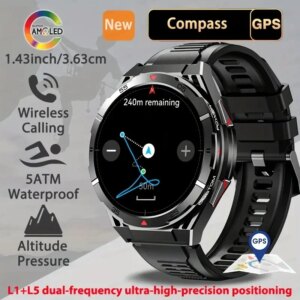 GPSSportsDualFrequencySixStarPositioningSystemTrackingHDDisplayWaterproofSmart Watch-480mAhLargeBattery-100+SportsModelMen’sGift