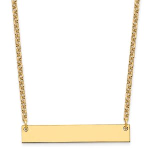 Sterling Silver Goldplated Medium Blank Bar Necklace