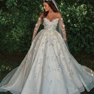 Luxurious Sleeveless Bridal Gown 2025 Sparkling V-neck Wedding Dress Romantic Strapless Floor-Length Gown Customized