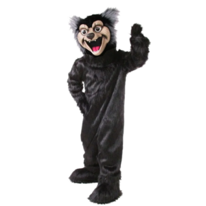 Halloween Theme Carnival Cosply Costume Black Wolf Mascot Costume Adult Cartoon Character Party Plush Mascotte Kit SW890