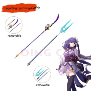 Genshin Impact Beelzebul Cosplay Costume Weapon Props Model Engulfing Lightning and The Catch Raiden Shogun