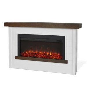 Electric Fireplace Heater Mantel Remote Control Realistic Flames Timer Safety Certified 1000 sq ft Heat Output 5100 BTU’s