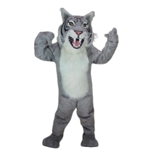 Good Plush Material Grey Wildcat Mascot Costume Mascotte Outfit Suit Fancy Dress For Holiday Party Carnival STAGE PROPS SW612