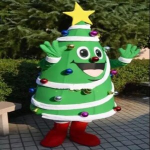 New Adult Deluxe The Christmas tree Party Mascot Costume Christmas Fancy Dress Halloween Mascot Costume Free Ship