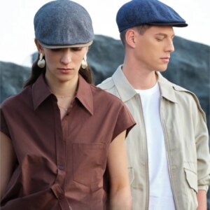 Designer’s new high quality tweed textured cap circumference forward