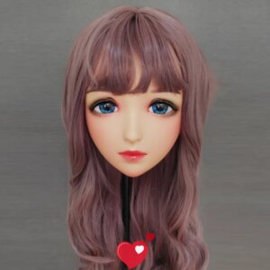 (Mo-02)Female Sweet Girl Resin Half Head Kigurumi BJD Eyes Crossdress Cosplay Japanese Anime Role Lolita Mask With Eyes And Wig