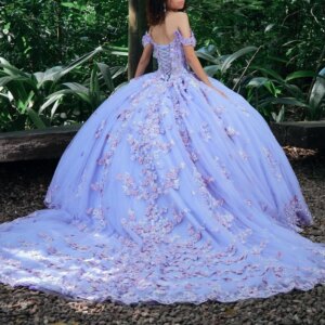 Customized Lavender Quinceanera Dresses Ball Gown Off Shoulder Appliques Lace Beading Tull Sweet 16 Dress Mexican Vestidos 15 De