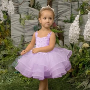 Flower Girl Dresses Light Pink Tulle Tiered Flory Pattern Sleeveless For Wedding Birthday Party First Communion Gowns baby