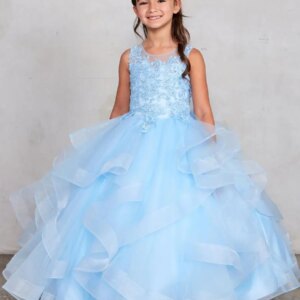 Sky Blue Mini Quinceanera Dresses A-line Tulle Appliques Flower Girl Dresses For Weddings Girls Pageant Dresses Baby Customized