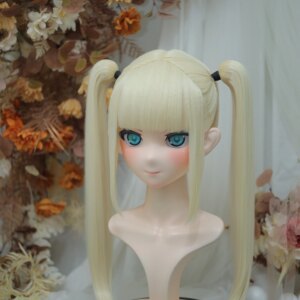 Customize Character Female/Girl Resin Kig Full Head With Lock Anime Cosplay Japanese Anime Kigurumi Mask