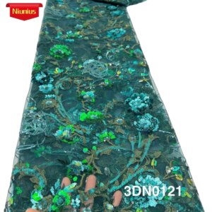 2025Latest High Quality Delicate Elegant Mixed Colors Soft Embroidery Sequin Tulle Lace Fabric for Party Evening Dress NN1926_R