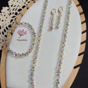 New Dubai Luxury Necklace Earrings Bracelet for Women’s Wedding Party Jewelry Set DD10443