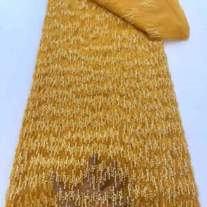 2025 5 Yards High Quality French Tulle Net Sequin Fabrics Luxury Beaded Lace Fabric African Lace For Wedding Dress