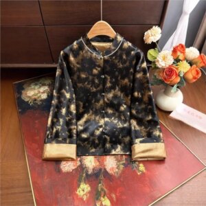 New Chinese coat female national style three-dimensional flower top fashion loose