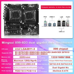 X99 Dual-socket Cpu Motherboard Lga2011-3 8xddr3 Ecc Ram Slot Pciex16 Sata3.0 Server Pc Motherboard