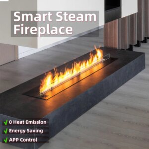 Aroma Humidifier Fireplace – Essential Oils Compatible + Child Lock Function + CE/ROHS/ETL Certified Steam Fireplace