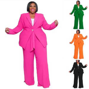 Candy Color Plus Size Women Pants Suits Slim Fit Formal Jacket Blazer Prom Evening Guest Wear Custom Made Party Outfits 2 Pieces