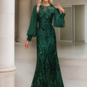 Mermaid Mother of the Bride Dress Wedding Guest Elegant Sparkle&Shine Sweep Train Chiffon Sequin Applique 2025 free customized