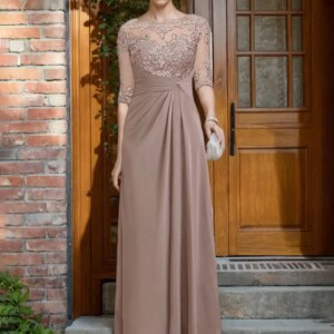 Sheath Mother of the Bride Dress Wedding Guest Elegant Plus Size Chiffon Lace with Appliques Side-Draped 2025 free customized