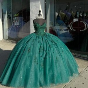 Customized Mint Green Shiny Quinceanera Dresses with Applique Pleat Off The Shoulder Royal Train Quinceanera Rouge
