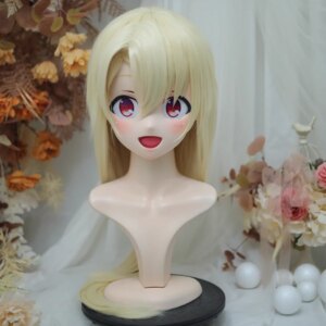 (NFD38–17)Customize Full Head With Lock Pretty Female/Girl Japanese Animego Character Kig Cosplay Kigurumi Mask Crossdress Doll