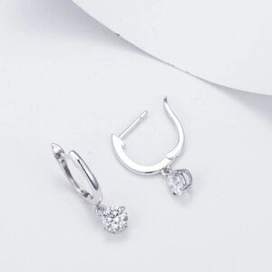 1-2CT Round Cut Lab Grown Diamond Hoop Earrings 14K Yellow White Rose Gold Jewelry for Women No IGI certificate