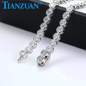 3.0mm 4.0mm D Color Moissanite Bracelet Tennis Bracelet Round Trendy 925 sterling silver For Women Men Luxury Chain Bracelet