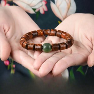 Natural huanghuali purple avocado full-striped tiger skin barrel beads with fingers soft decompression female beads jewelry