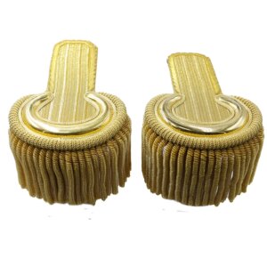 Gold Bullion Shoulder Epaulette With Fringe Embroidered Tassel Shoulder Board For Uniform Costume Movie Props Collect