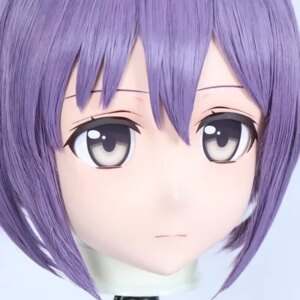 (C-35)Customize Character Resin Full Head With Back Shell Japanese Animego Cosplay Crossdressing Anime Kigurumi Mask With Lock