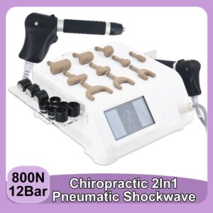 12Bar Pneumatic Shockwave Therapy Machine Sports Injury ED Treatment Body Massage Spinal Correction Gun Pain Relief Professional