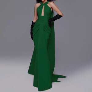 Little Daisy CustomizedStraight Floor Length Pleats Solid Color Elegant Custom Size Evening Dresses For Formal Occasions