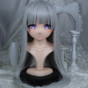 Customize Character Female/Girl Resin Kig Full Head With Lock Anime Cosplay Japanese Anime Kigurumi Mask