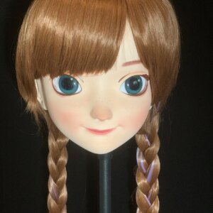 Customize Character Female/Girl Resin Kig Full Head With Lock Anime Cosplay Japanese Anime Kigurumi Mask