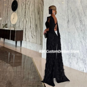 Customized Wedding Party Dress A-Line Scoop Neckline Luxury Evening Dresses Floor-Length Beadings Vestidos De Festa Zipper Up