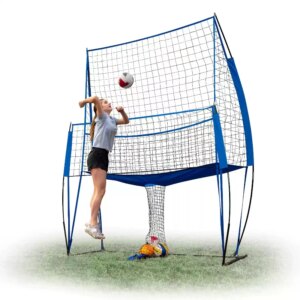 Volleyball Setting Trainer Target Net with Adjustable Target Hoop Ball Collection Bag