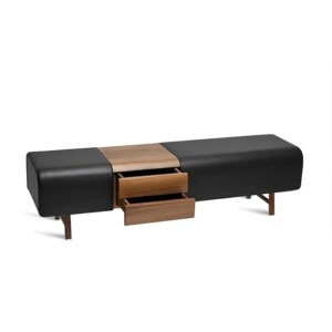 Italian luxury bedroom furniture bed end stool rectangular bench stool Solid wood shoe changing stool Modern leather bench