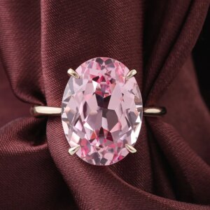 Provence 18K/14K/10K Solid Gold 12*16mm Oval Cut Lab Grown Pink Sapphire Solitaire Engagement Ring Customized Gift