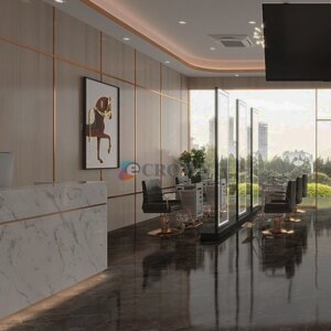 Beauty shop showcase salon shop curved design luxury cabinet luxury shop showcase mall barber drawer fixture