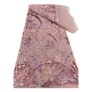 Blush Handmade Wedding Beaded Fabric Sequins Crafts Lace For Wedding Dress Cloth Materials