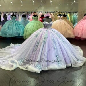 New Arrival Shiny Lace Quinceanera Dresses Ball Gown 2025 Flower Butterfly Beaded Customized Sweet 16 Dress Vestidos De 15 años