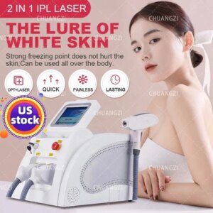 2 in 1 IPL OPT Laser Hair Removal Machine Pico Nd Yag Tattos Removing Eyebrow Pigment Freckles Remove Carbon Stripping Device
