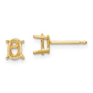 14k 6×4 Oval Earring Mountings