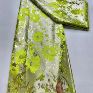 African Brocade Jacquard Luxury Fabric High Quality Nigerian Damask Gilding Lace Dress Material Brocard Tissu 5Yard
