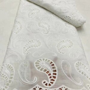White African Chiffon Lace Fabric 2025 Soft Nigerian Cotton Lace Fabric Embroidery For Wedding Party Dress