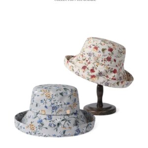 Elegant fashion print fine rolled visor hat