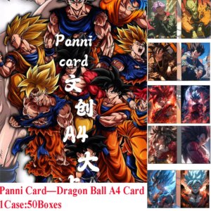 Dragon Ball A4 Collection Card Panni Card Game Super Saiyan Son Goku Anime Character Flash Frosted Hand-drawn Card Kids Gift Toy