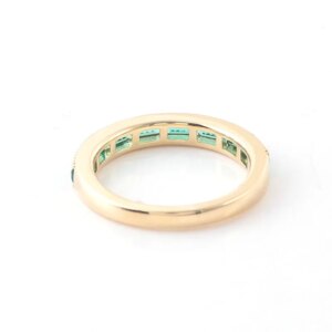 Provence Luxury wedding Ring 10K Solid Gold Green Lab Gemstone half band Ring Classic Engagement ring for women Jewelry Custom