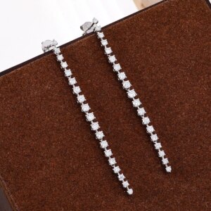 Provence Luxury Drop Earring for Women 18KGold DEF/VS Lab Diamonds Engagement Jewelry Gradually Stud Earring Personalized Custom